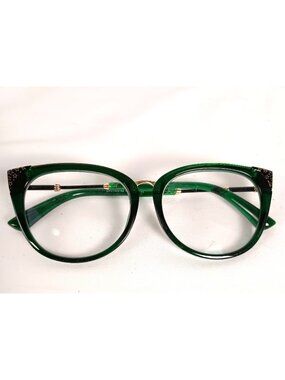 Zeelool Dalton Cat Eye Glasses Dark Green Gloss Frames Eyeglasses Chic Retro